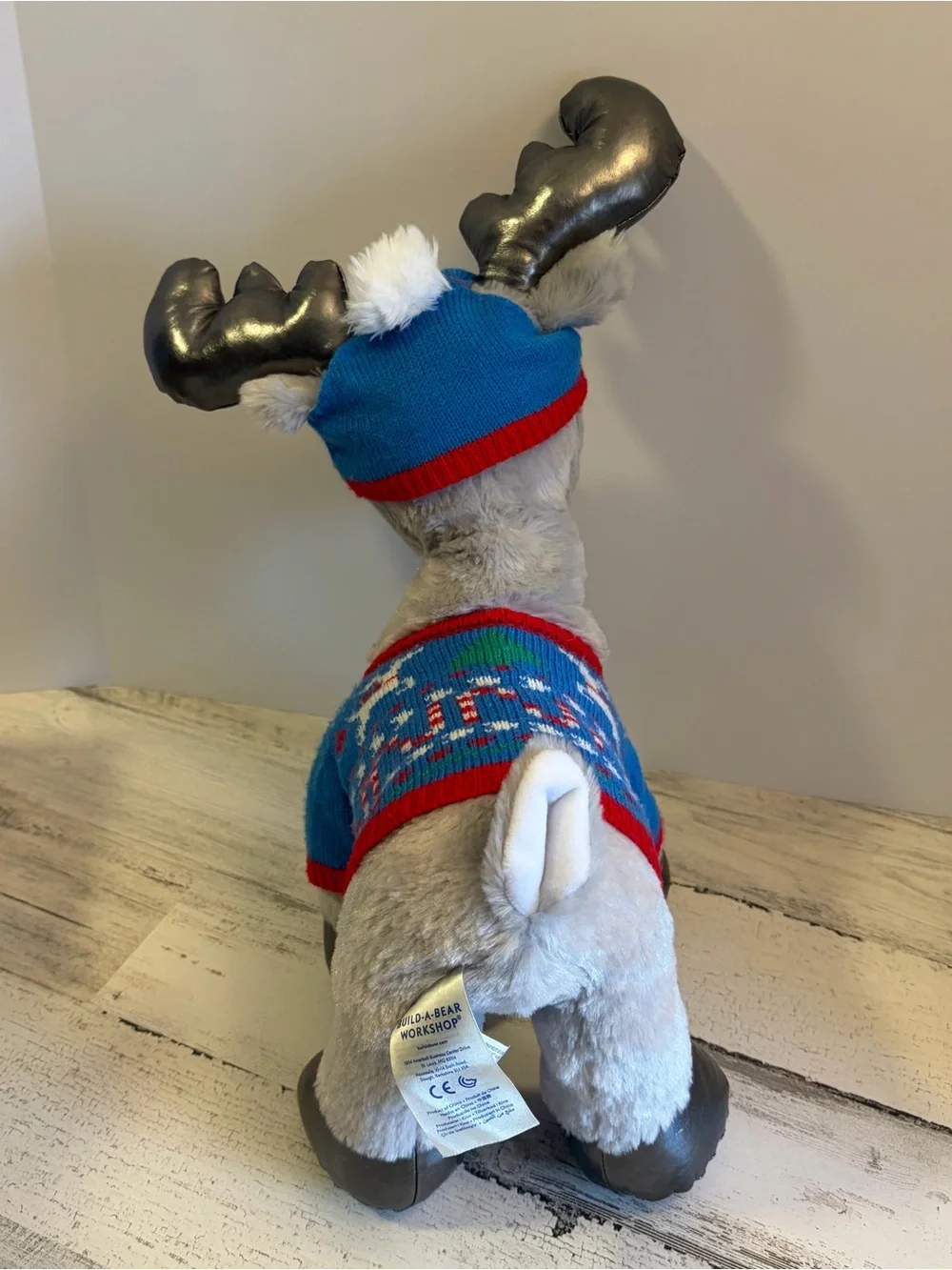 Build a Bear Silver Snow Reindeer Plush Christmas
